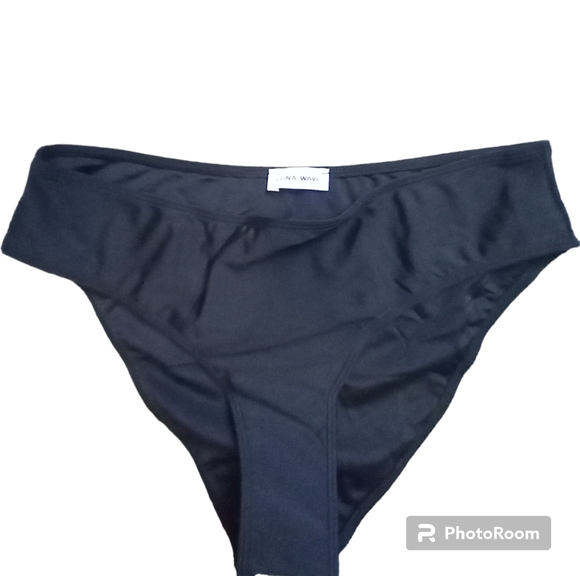 NWT Luna Wave high waisted Bikini bottoms ● Black ● Size L #194 - Picture 4 of 6